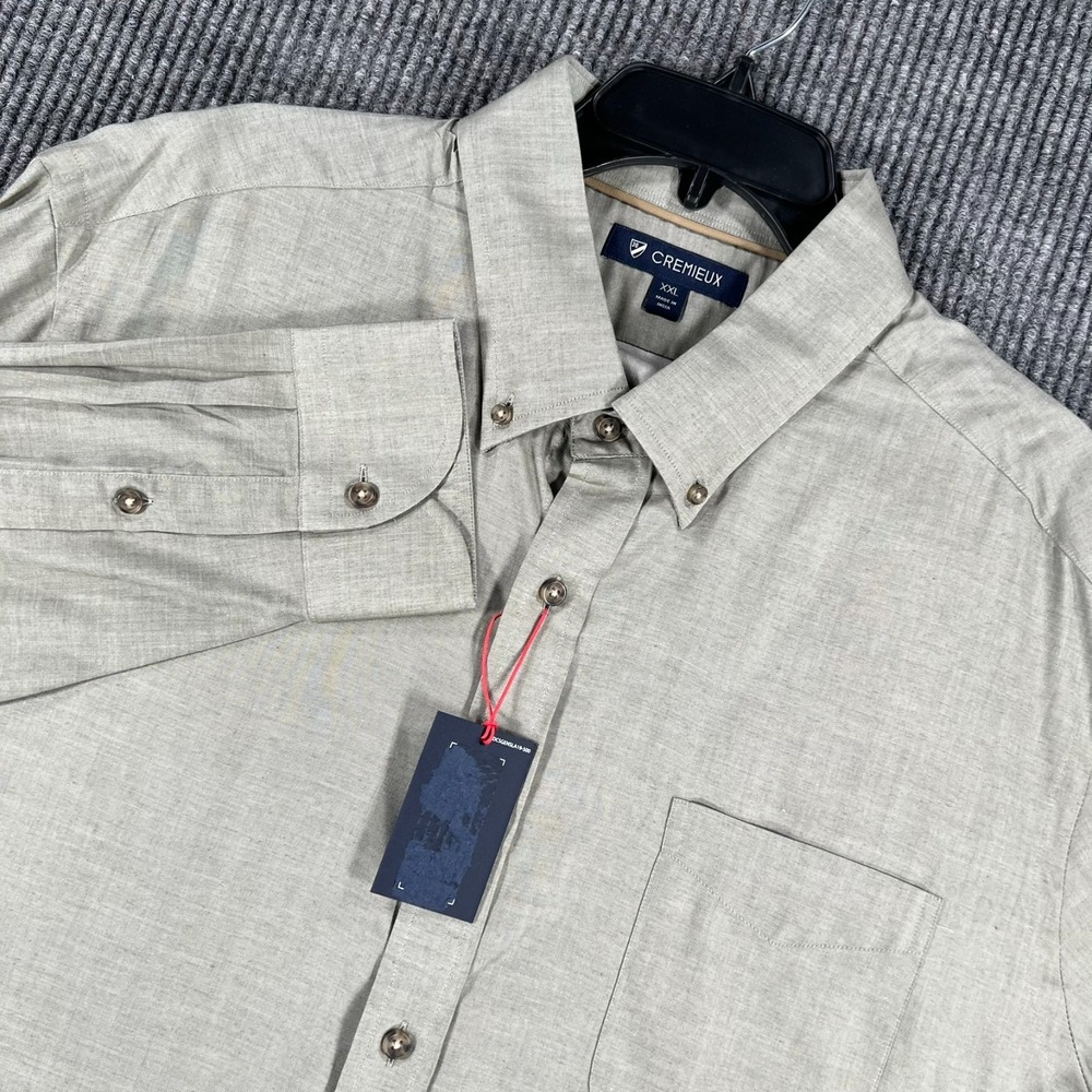 Cremieux Shirt Mens 2XL XXL Green Long Sleeve Button Down‎ Casual Comfort New